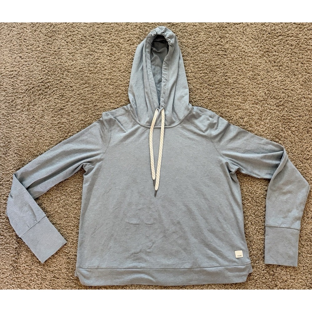Vuori Halo Essential Hoodie Womens Light Blue Small Performance Pullover VW226